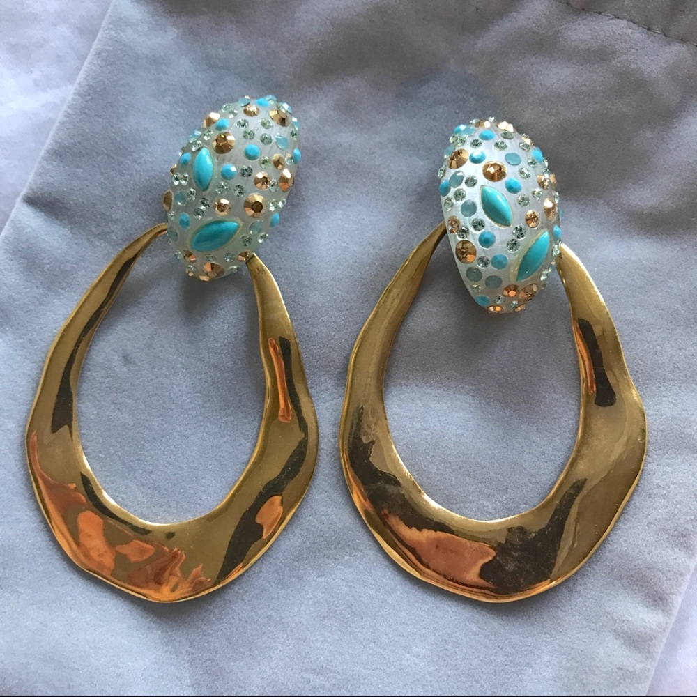 Alexis Bittar Gold Statement Clip-On Earrings